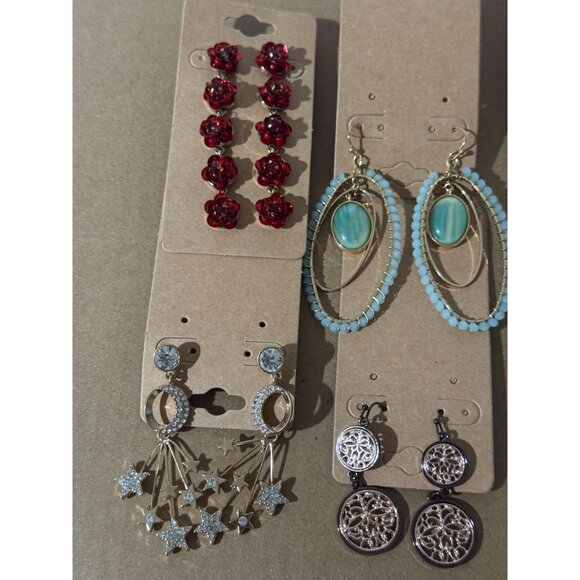 Beonon Trendy Statement Earrings Set – Mixed Designs for Women (9 Pairs) - Picture 3 of 6